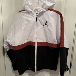 Jordan Jacket Kids Youth M (1-12) Black Red Windbreaker Full Zipper